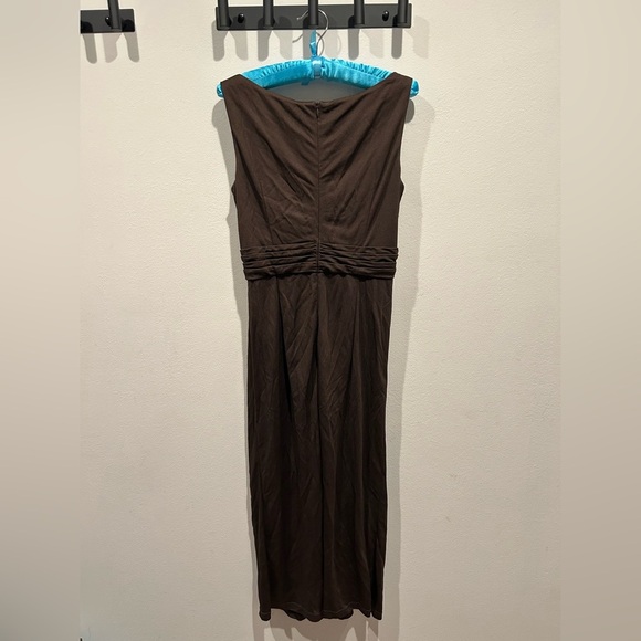 ESCADA Brown V-Neck Midi Dress / Size 36 / - Picture 4 of 6